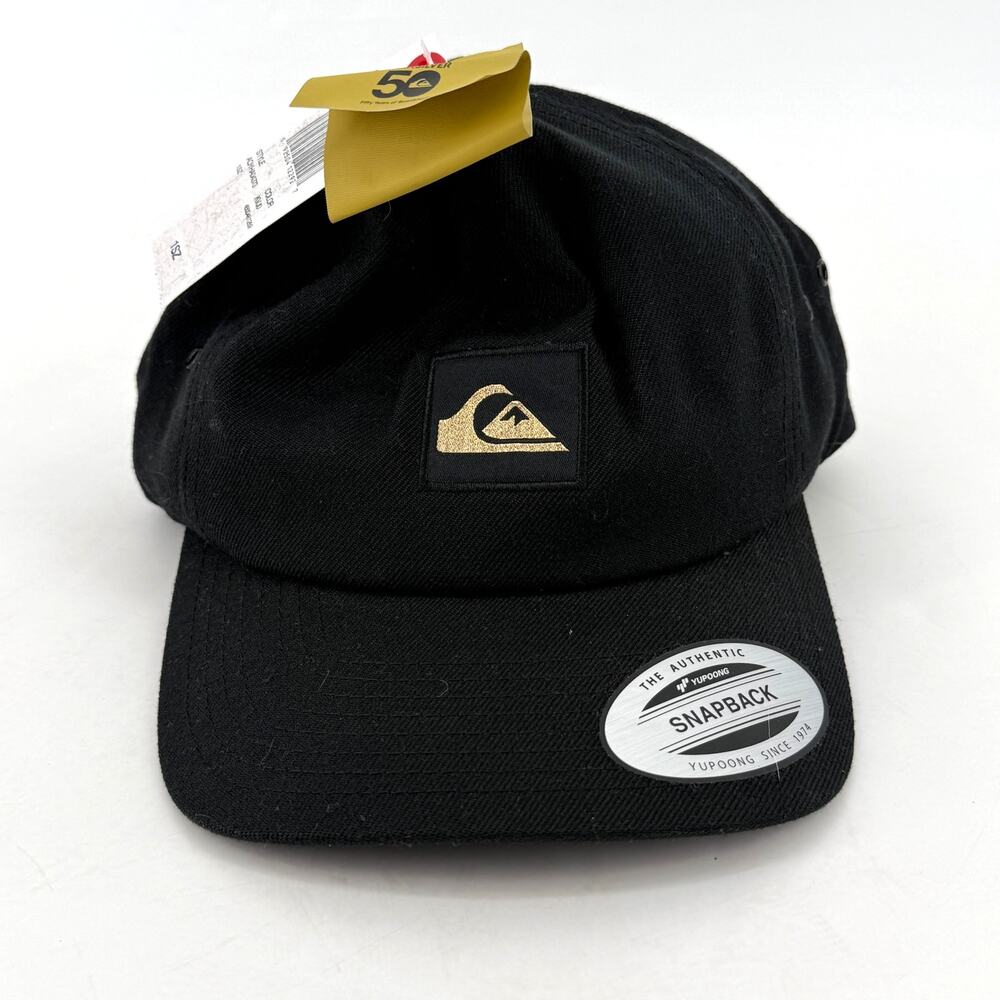 Quiksilver 50th Gold Snapback Hat Black Mens One Size AQYHA04373
